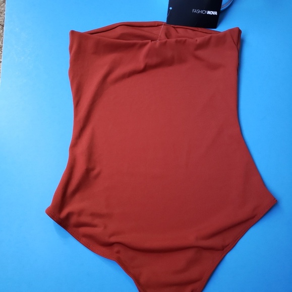 Fashionova XS Rust Color Tubular Bodysuit - Picture 4 of 5